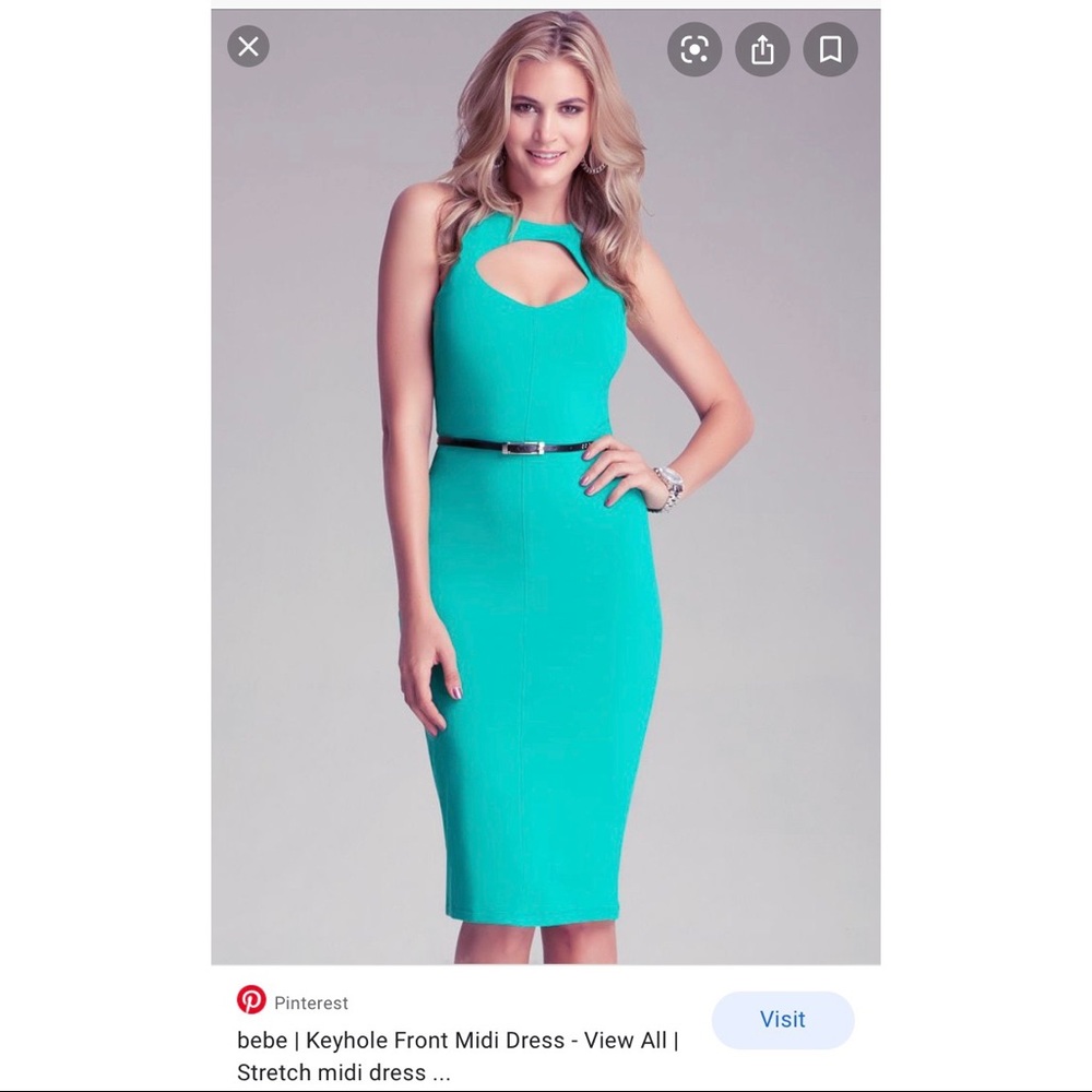 Bebe front keyhole midi dress